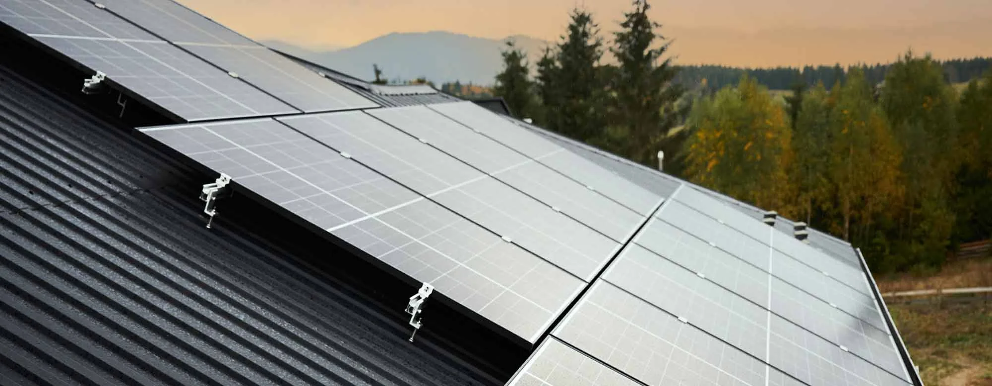 Solar panels on a factory roof